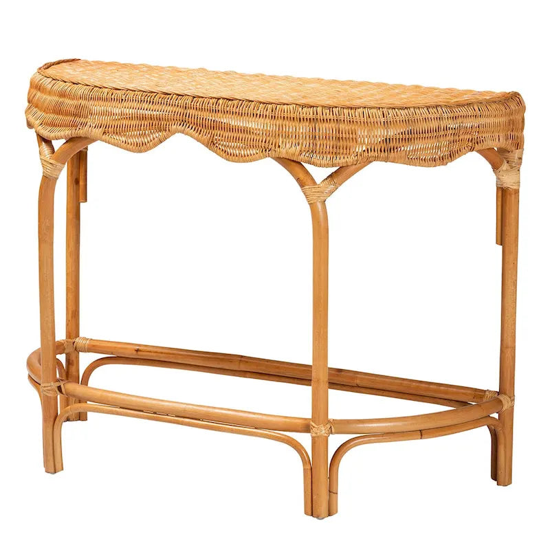 Console in rattan naturale stile bohémien