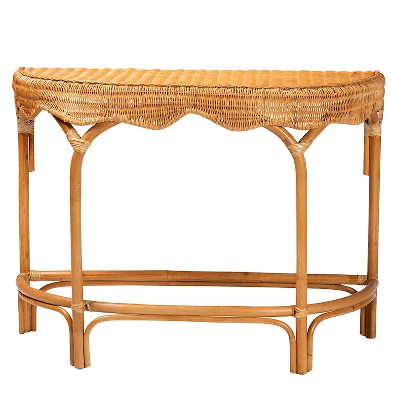 Console in rattan naturale stile bohémien