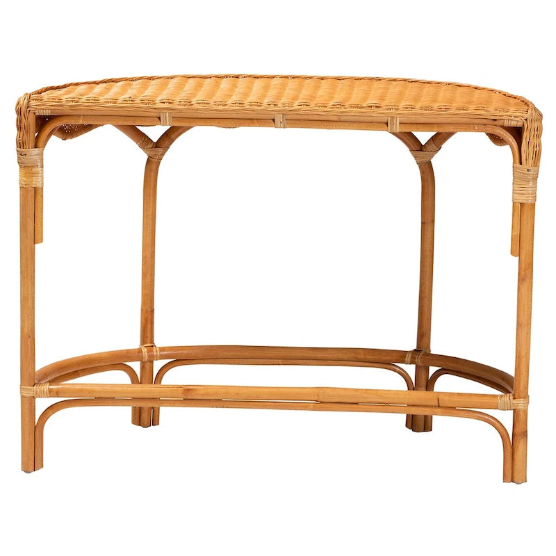 Console in rattan naturale stile bohémien
