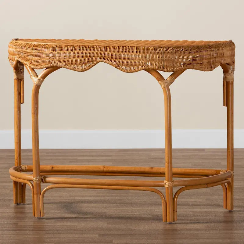 Console in rattan naturale stile bohémien
