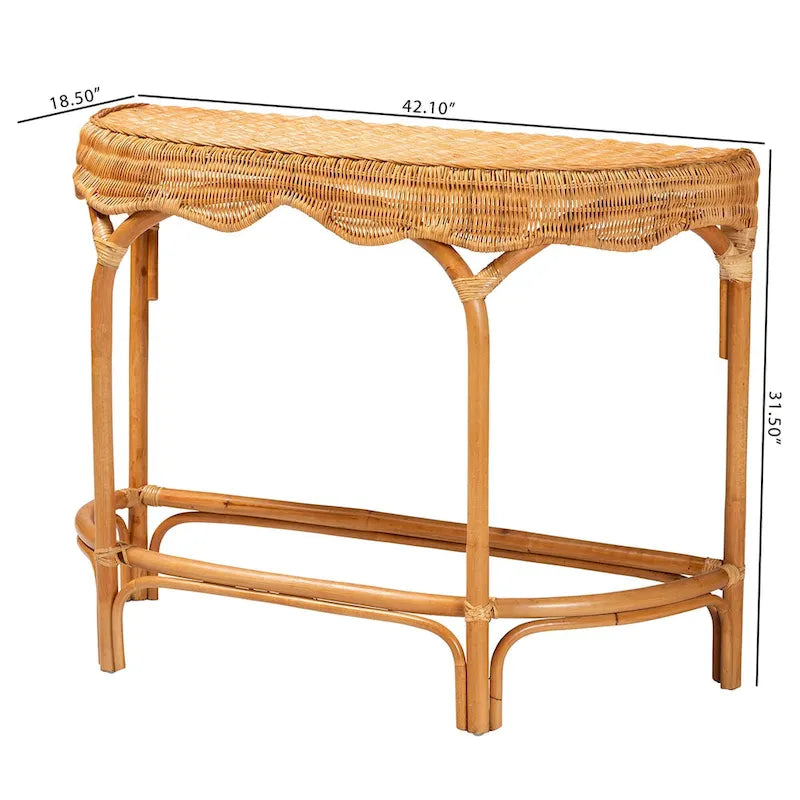 Console in rattan naturale stile bohémien