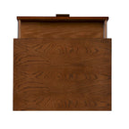 Comodino marrone a due cassetti con maniglie in bronzo - 27