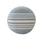 20 Pouf ottomani rotondi a righe blu e bianche