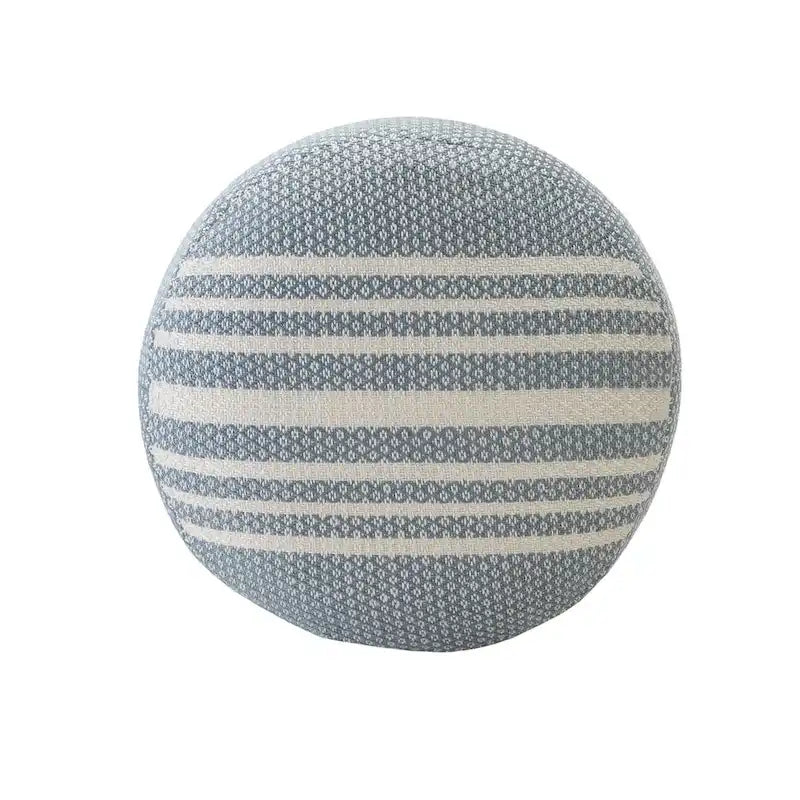 20 Pouf ottomani rotondi a righe blu e bianche