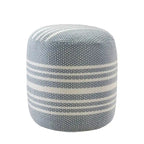 20 Pouf ottomani rotondi a righe blu e bianche
