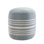 20 Pouf ottomani rotondi a righe blu e bianche