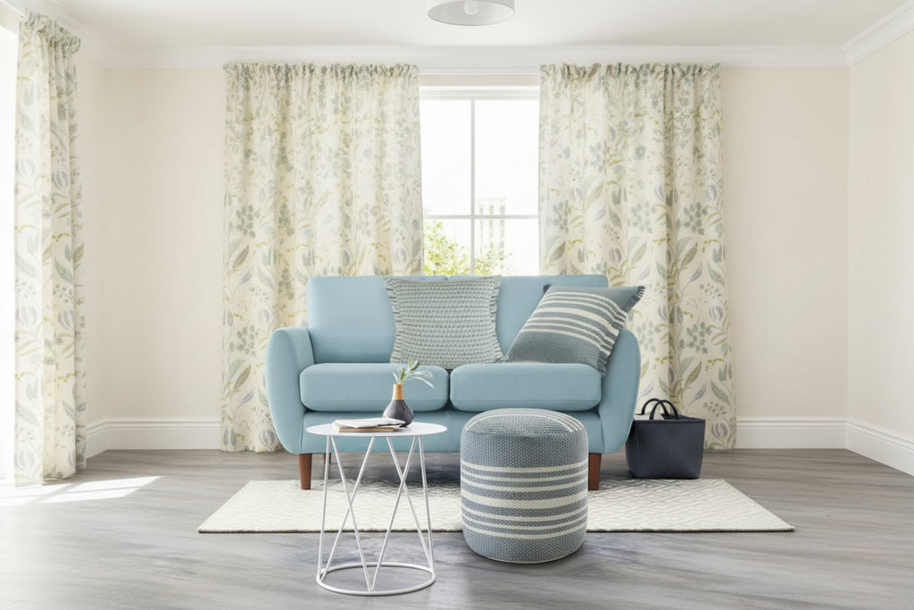 20 Pouf ottomani rotondi a righe blu e bianche