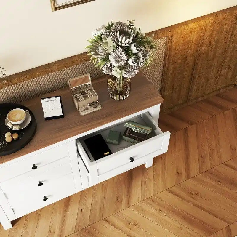 Cassettiera da fattoria in legno a 6 cassetti, armadio contenitore