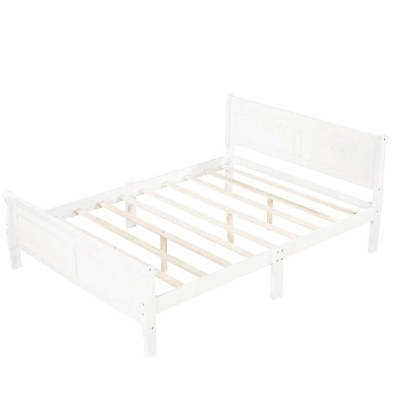 Letto a slitta con struttura in legno singolo/matrimoniale/queen size con pediera