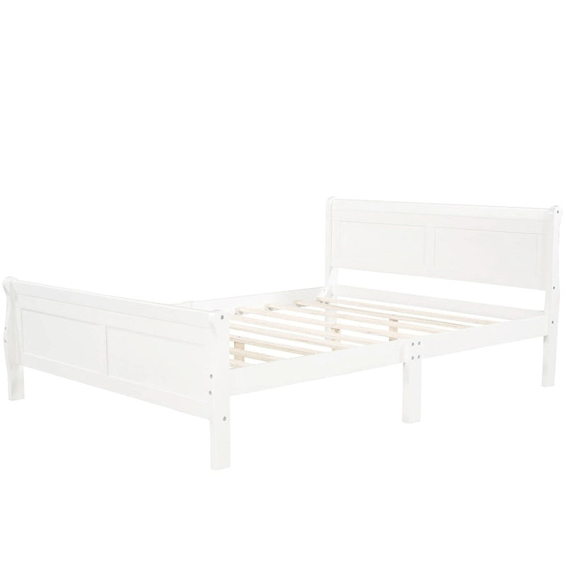Letto a slitta con struttura in legno singolo/matrimoniale/queen size con pediera