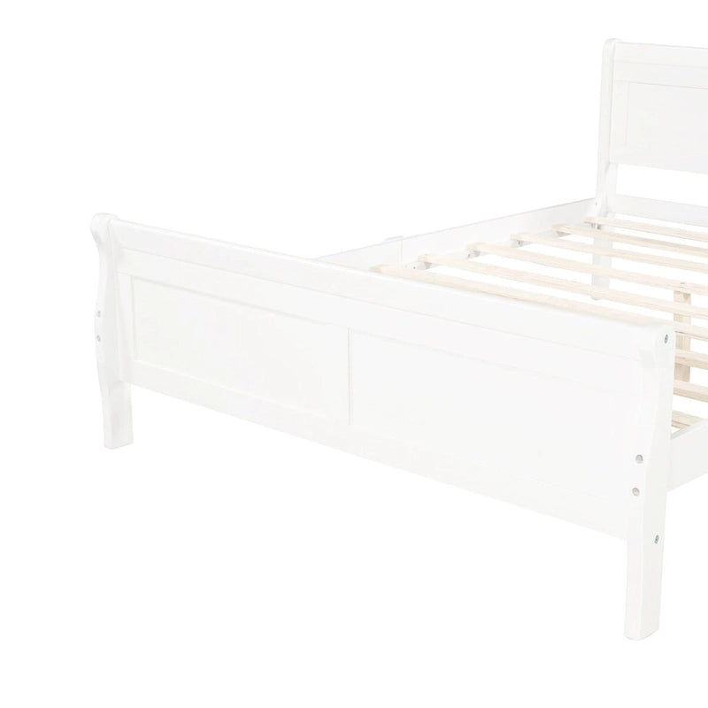 Letto a slitta con struttura in legno singolo/matrimoniale/queen size con pediera