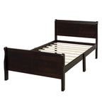 Letto a slitta con struttura in legno singolo/matrimoniale/queen size con pediera