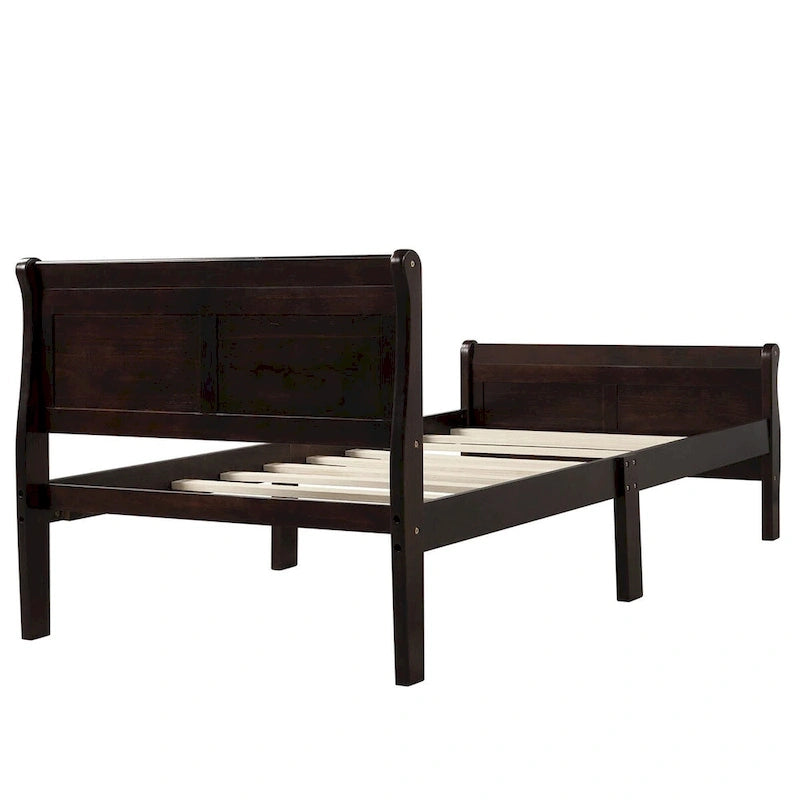 Letto a slitta con struttura in legno singolo/matrimoniale/queen size con pediera