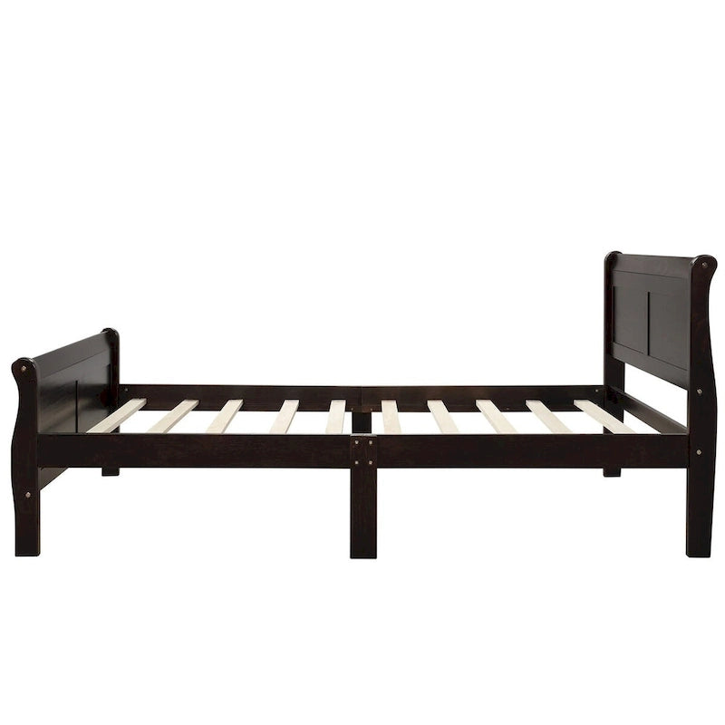 Letto a slitta con struttura in legno singolo/matrimoniale/queen size con pediera