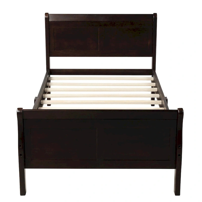 Letto a slitta con struttura in legno singolo/matrimoniale/queen size con pediera