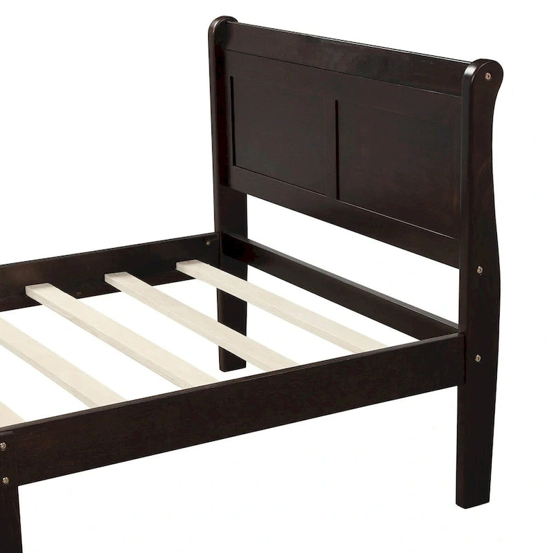 Letto a slitta con struttura in legno singolo/matrimoniale/queen size con pediera
