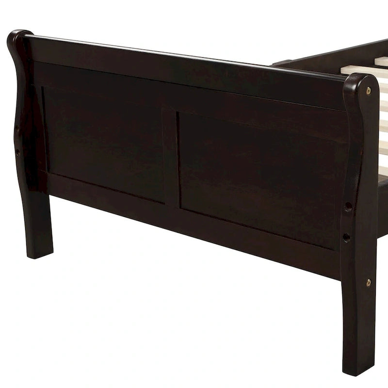 Letto a slitta con struttura in legno singolo/matrimoniale/queen size con pediera