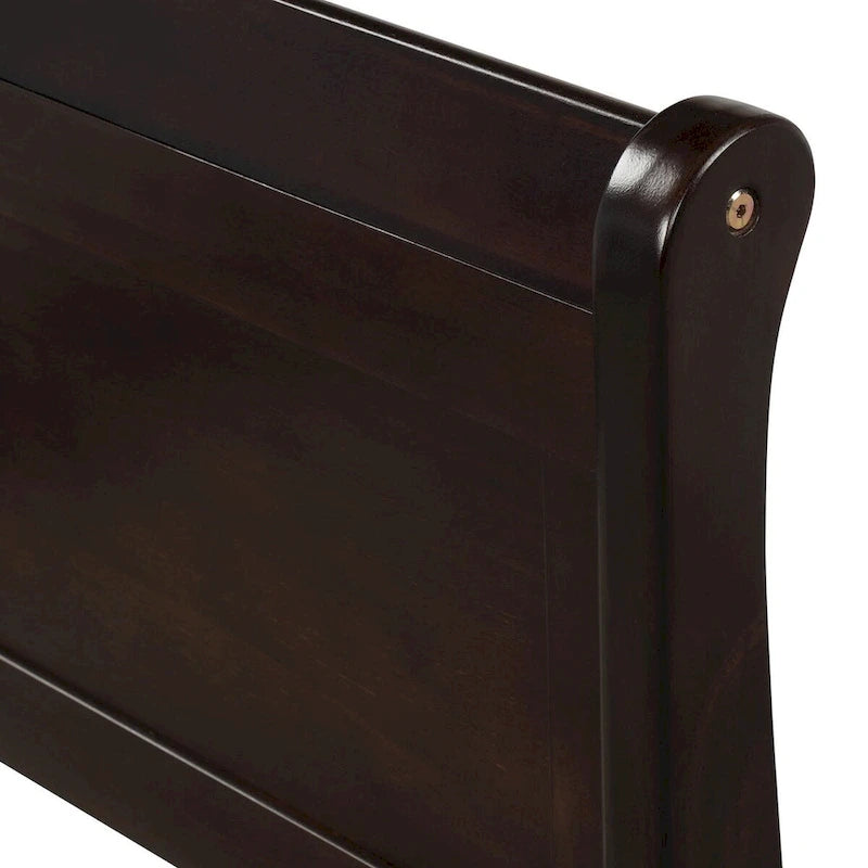 Letto a slitta con struttura in legno singolo/matrimoniale/queen size con pediera