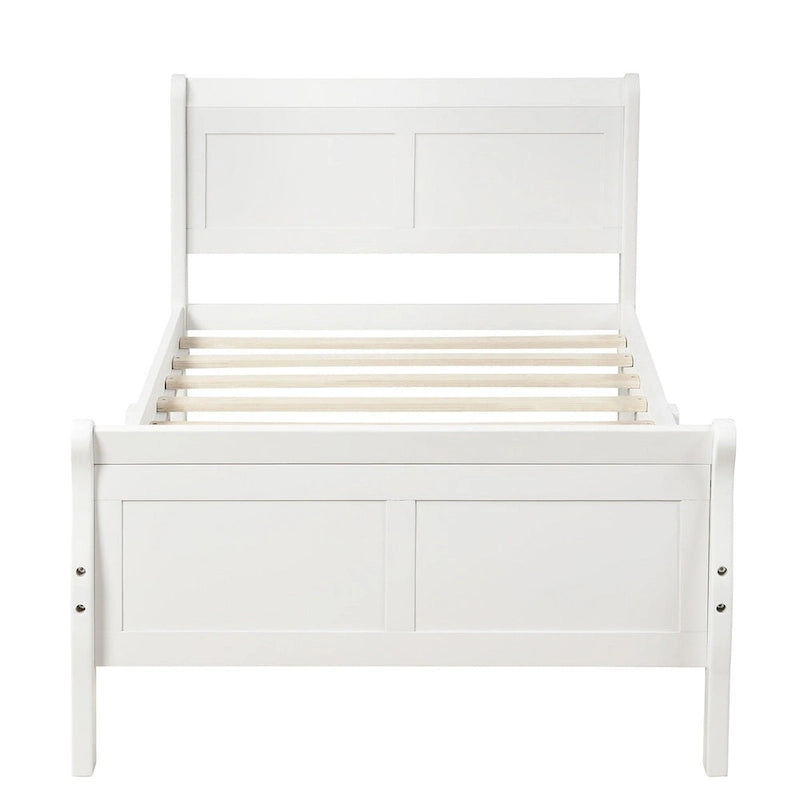 Letto a slitta con struttura in legno singolo/matrimoniale/queen size con pediera