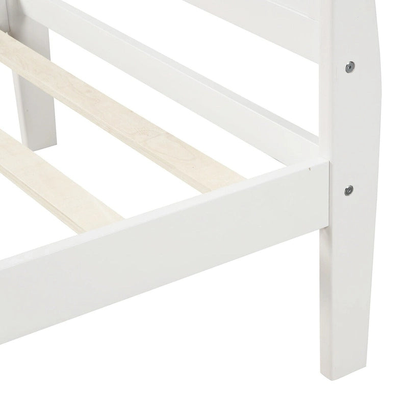 Letto a slitta con struttura in legno singolo/matrimoniale/queen size con pediera