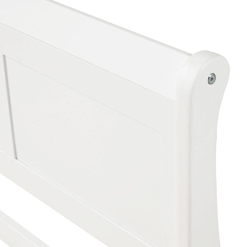 Letto a slitta con struttura in legno singolo/matrimoniale/queen size con pediera