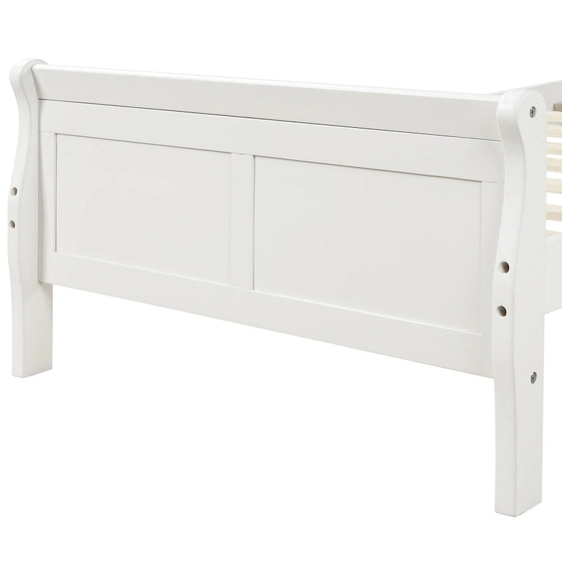 Letto a slitta con struttura in legno singolo/matrimoniale/queen size con pediera