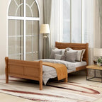 Letto a slitta con struttura in legno singolo/matrimoniale/queen size con pediera