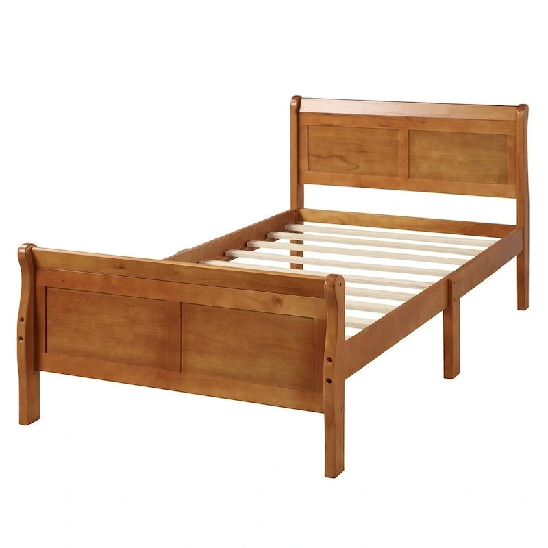 Letto a slitta con struttura in legno singolo/matrimoniale/queen size con pediera
