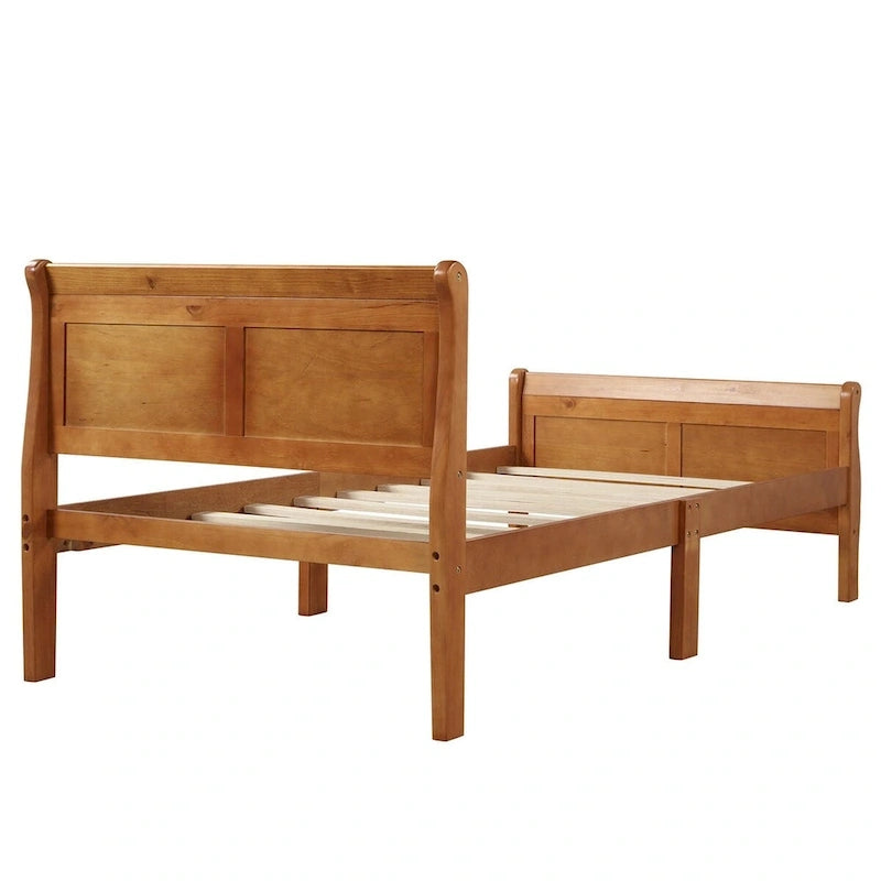 Letto a slitta con struttura in legno singolo/matrimoniale/queen size con pediera