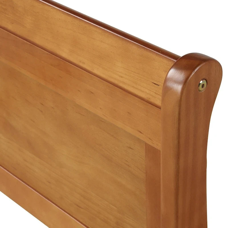 Letto a slitta con struttura in legno singolo/matrimoniale/queen size con pediera