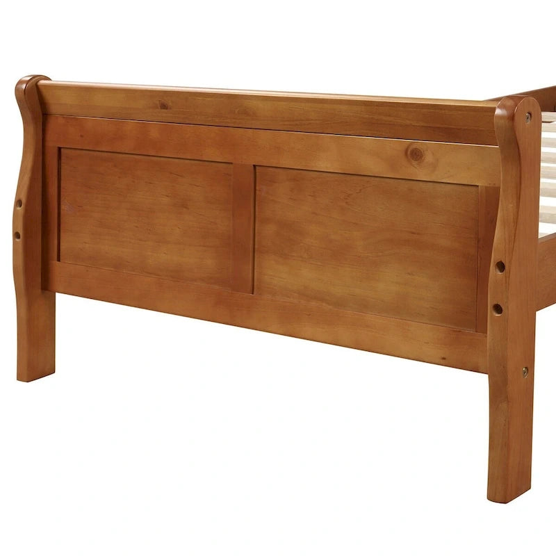 Letto a slitta con struttura in legno singolo/matrimoniale/queen size con pediera
