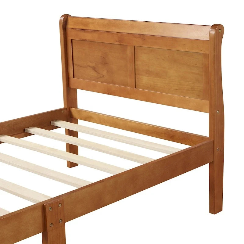 Letto a slitta con struttura in legno singolo/matrimoniale/queen size con pediera