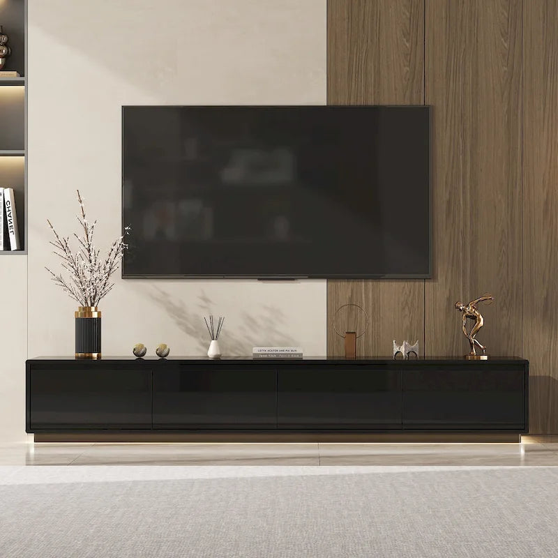 Mobile TV/Console Illuminato Bianco Laccato Lucido
