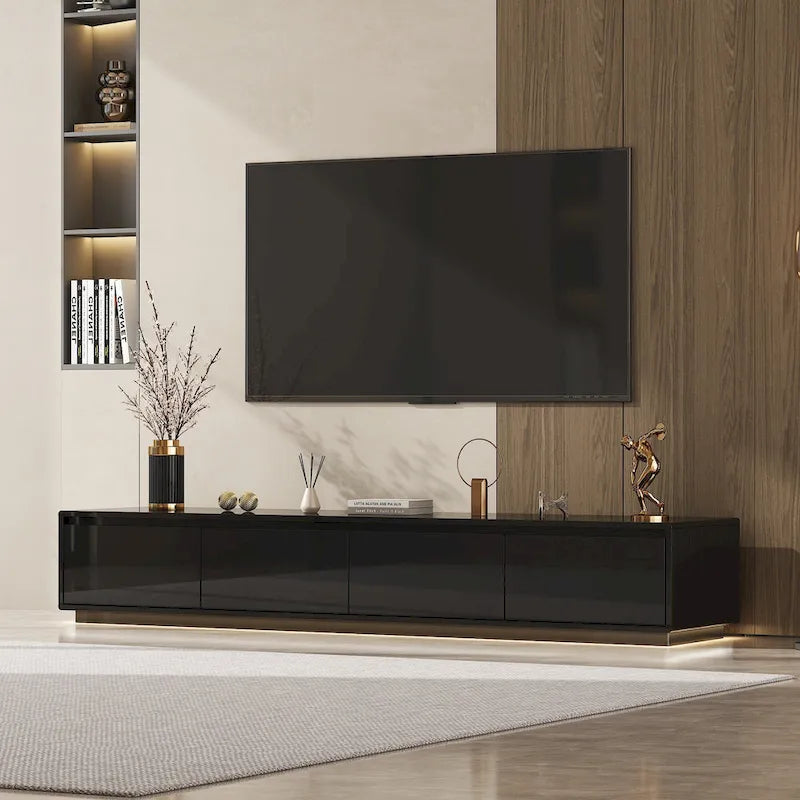 Mobile TV/Console Illuminato Bianco Laccato Lucido