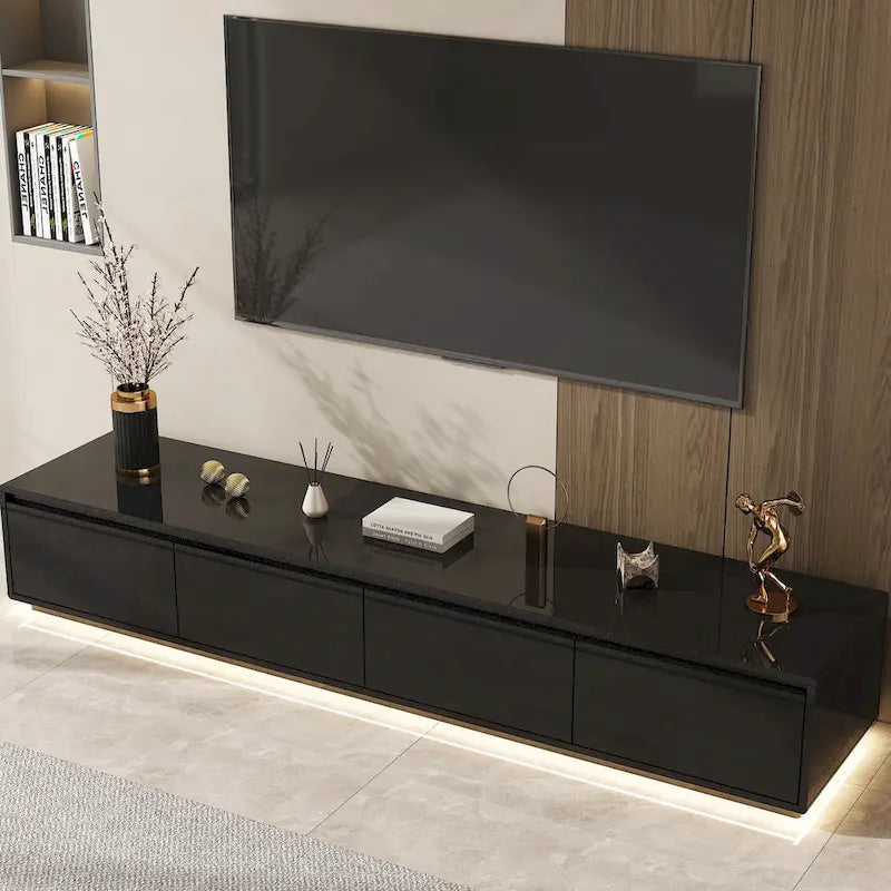 Mobile TV/Console Illuminato Bianco Laccato Lucido
