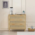 Mobile contenitore in rattan con tre cassetti in rattan