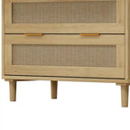 Mobile contenitore in rattan con tre cassetti in rattan