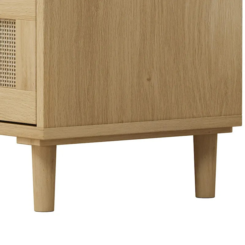 Mobile contenitore in rattan con tre cassetti in rattan