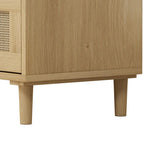 Mobile contenitore in rattan con tre cassetti in rattan