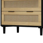 Mobile contenitore in rattan con tre cassetti in rattan