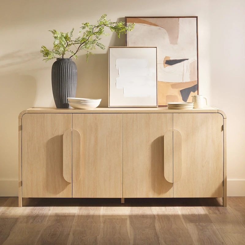 Madia moderna da 162 cm con bordi arrotondati