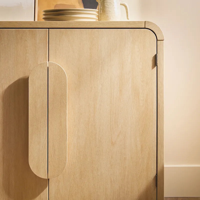 Madia moderna da 162 cm con bordi arrotondati