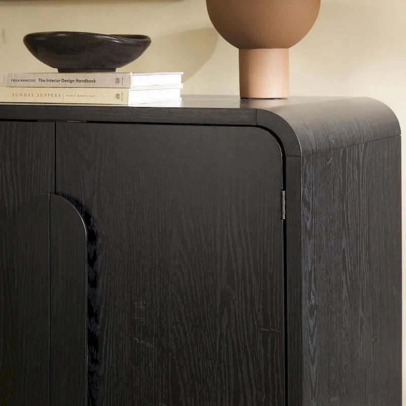 Madia moderna da 162 cm con bordi arrotondati